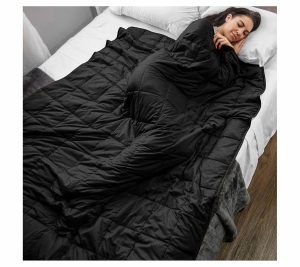 Throws & Blankets |   Quilted Microfiber Weighted Blanket, 60"X80", 17Lbs Throws & Blankets Black