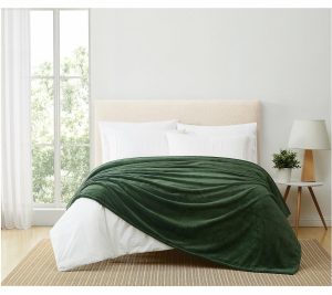 Throws & Blankets |   68"X90" Lavish Plush Solid Twin/Twin Xl Blanket Throws & Blankets Dark Green