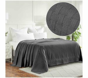 Throws & Blankets |   Cotton All-Season Plush Full/Queen Blaket Throws & Blankets Charcoal