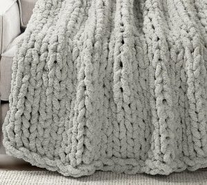 Throws & Blankets |   Hygge Ultra Chunky Knit 40" X 50" By Throws & Blankets Gray