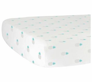 Sheets |   Hello Spud Pineapples Fitted Crib Sheet Sheets Gray