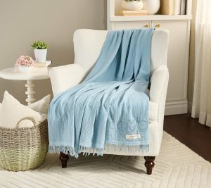 Throws & Blankets |   Boheme Home Gauze Blanket Throws & Blankets Cloud Blue