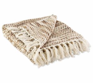 Throws & Blankets |   Diagonal Stripe Acrylic Throw Throws & Blankets Natural